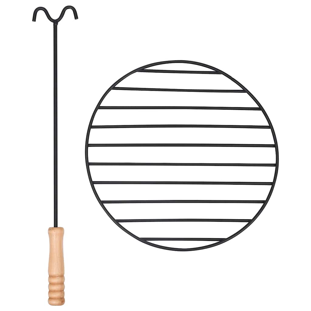 Garten-Feuerschale Mit Grill Edelstahl 76 Cm