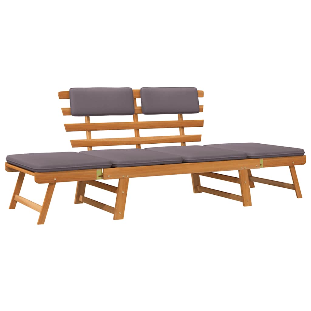 2-In-1 Gartenliege Mit Auflage 190 Cm Massivholz Akazie