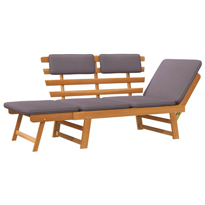 2-In-1 Gartenliege Mit Auflage 190 Cm Massivholz Akazie