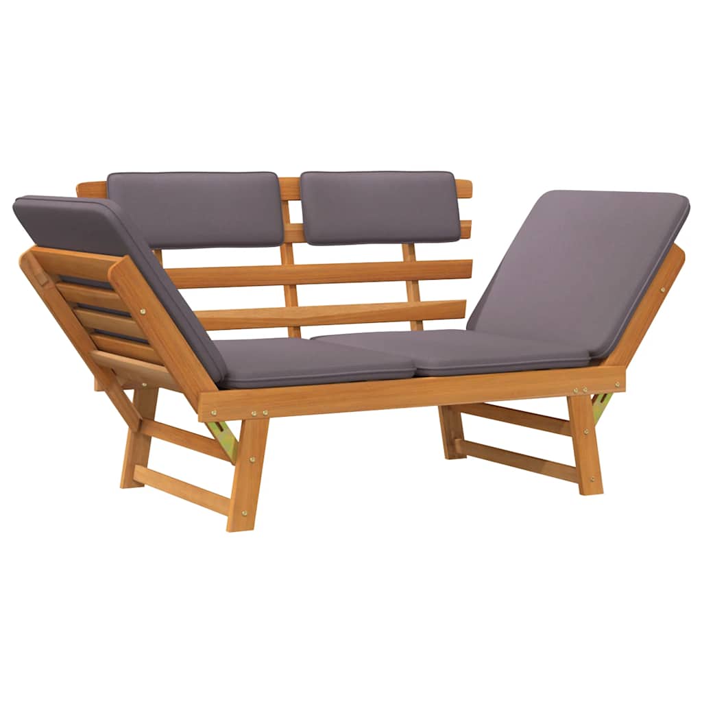 2-In-1 Gartenliege Mit Auflage 190 Cm Massivholz Akazie