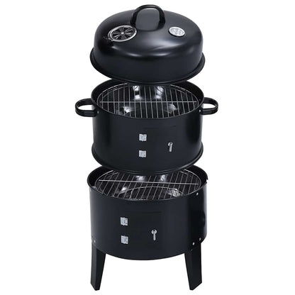 3-In-1 Holzkohlegrill Räucherofen 40×80 Cm