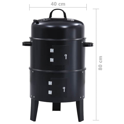 3-In-1 Holzkohlegrill Räucherofen 40×80 Cm