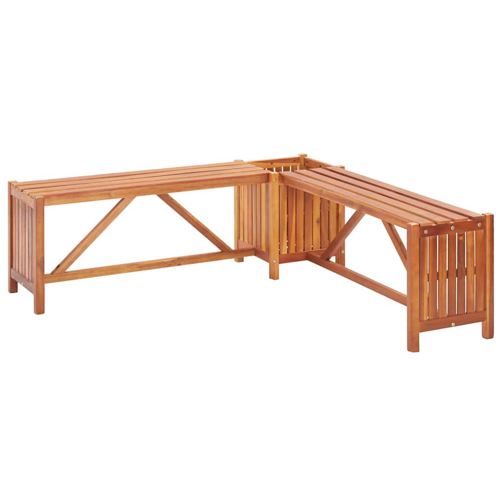 Garten-Eckbank Mit Pflanzkübel 117×117×40 Cm Massivholz Akazie