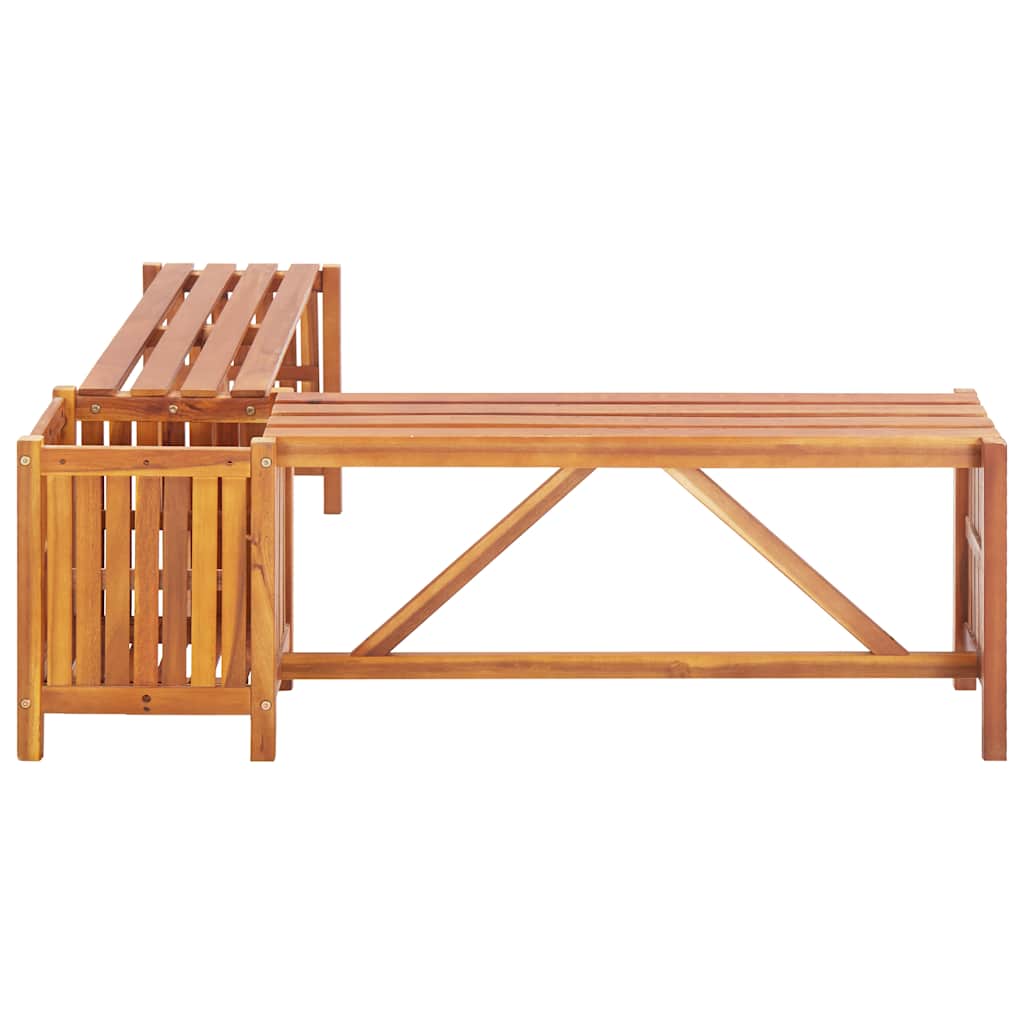 Garten-Eckbank Mit Pflanzkübel 117×117×40 Cm Massivholz Akazie
