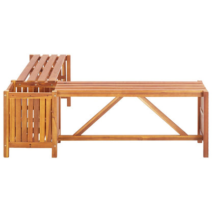 Garten-Eckbank Mit Pflanzkübel 117×117×40 Cm Massivholz Akazie