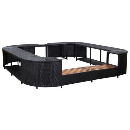 Whirlpool-Umrandung Quadratisch 268X268X55 Cm Poly Rattan