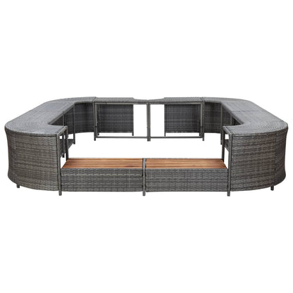 Whirlpool-Umrandung Quadratisch 268X268X55 Cm Poly Rattan