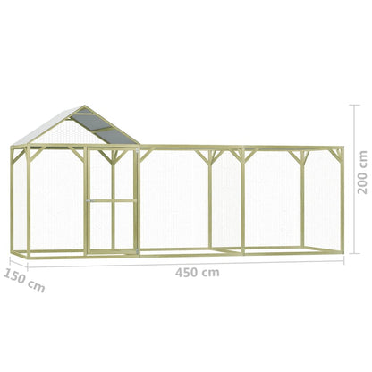Hühnerkäfig 4,5X1,5X2 M Imprägniertes Kiefernholz