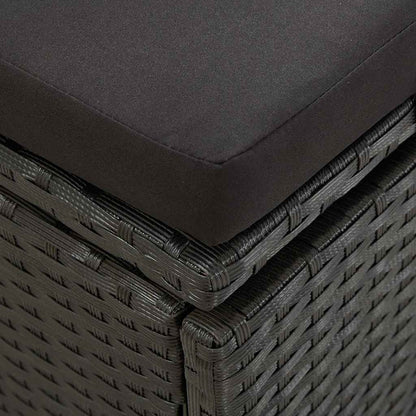 Sonnenliege Mit Auflage Poly Rattan Schwarz