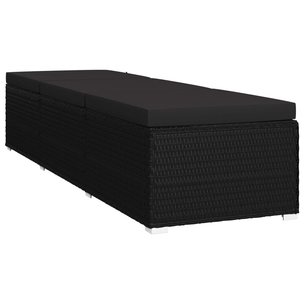 Sonnenliege Mit Auflage Und Teetisch Poly Rattan