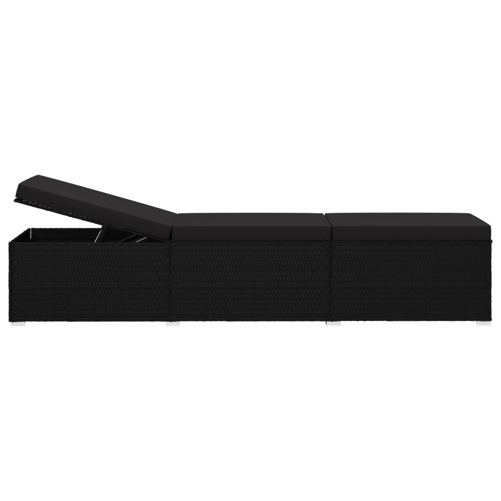 Sonnenliege Mit Auflage Und Teetisch Poly Rattan