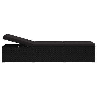 Sonnenliege Mit Auflage Und Teetisch Poly Rattan