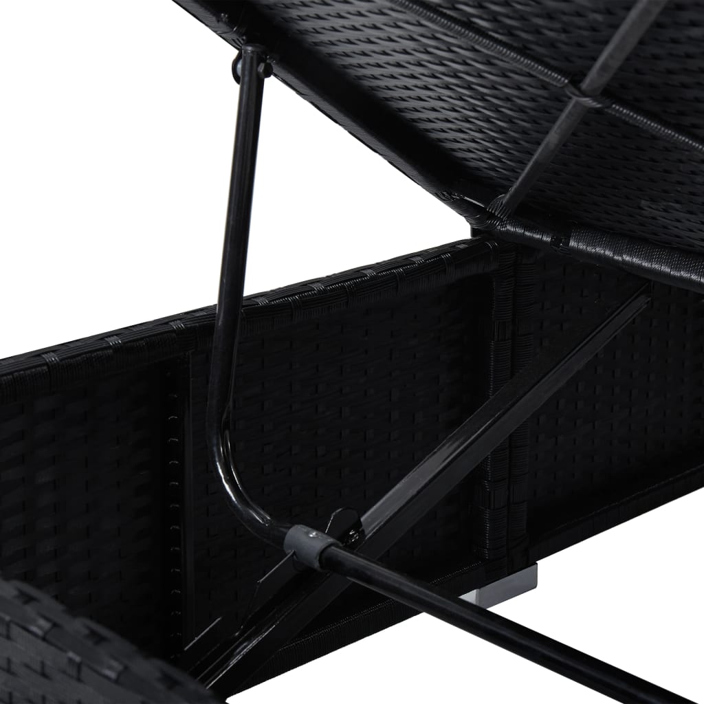 Sonnenliege Mit Auflage Und Teetisch Poly Rattan