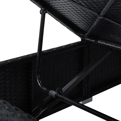 Sonnenliege Mit Auflage Und Teetisch Poly Rattan