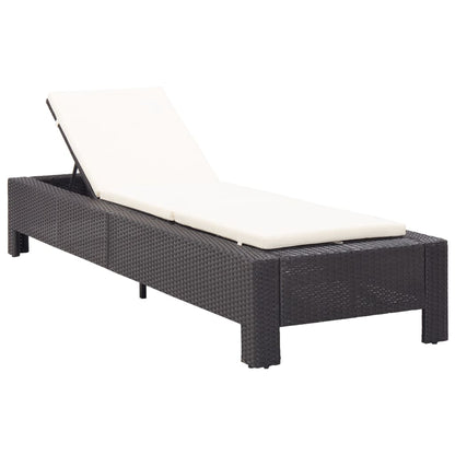 Sonnenliege Mit Auflage Schwarz Poly Rattan