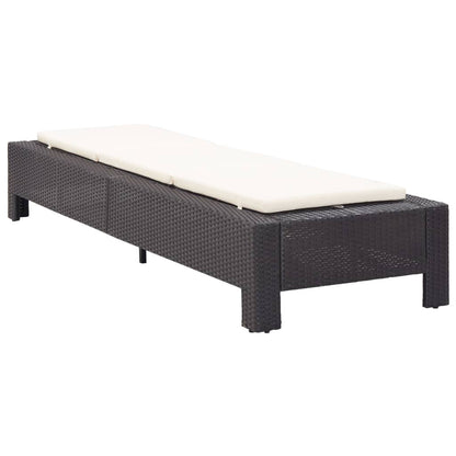 Sonnenliege Mit Auflage Schwarz Poly Rattan