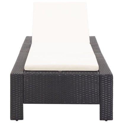 Sonnenliege Mit Auflage Schwarz Poly Rattan