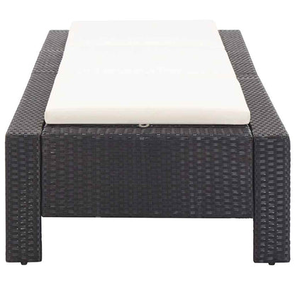 Sonnenliege Mit Auflage Schwarz Poly Rattan