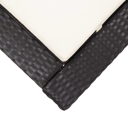 Sonnenliege Mit Auflage Schwarz Poly Rattan