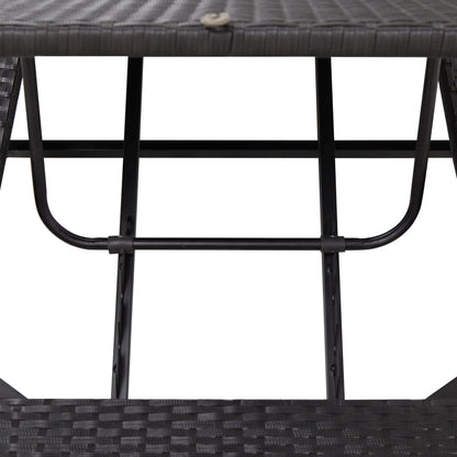 Sonnenliege Mit Auflage Schwarz Poly Rattan