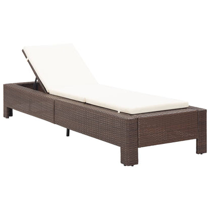 Sonnenliege Mit Auflage Schwarz Poly Rattan