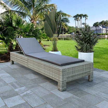 Sonnenliege Mit Auflage Schwarz Poly Rattan