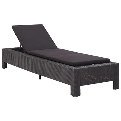 Sonnenliege Mit Auflage Schwarz Poly Rattan