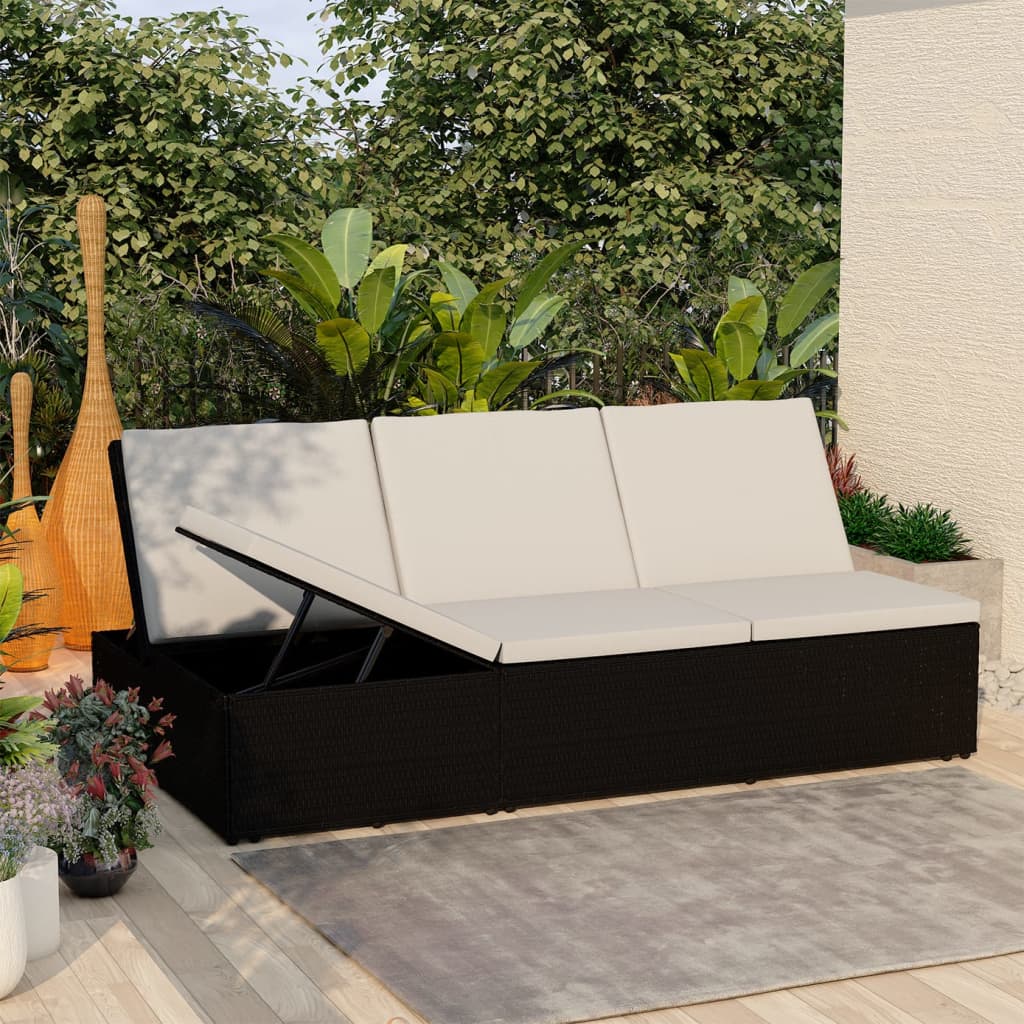 Sonnenliege Mit Auflage Poly Rattan