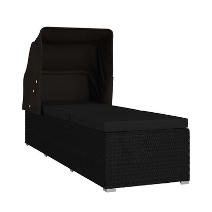 Sonnenliege Mit Sonnenschutz Und Auflage Poly Rattan