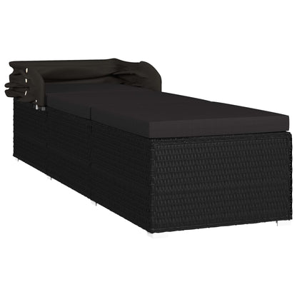 Sonnenliege Mit Sonnenschutz Und Auflage Poly Rattan
