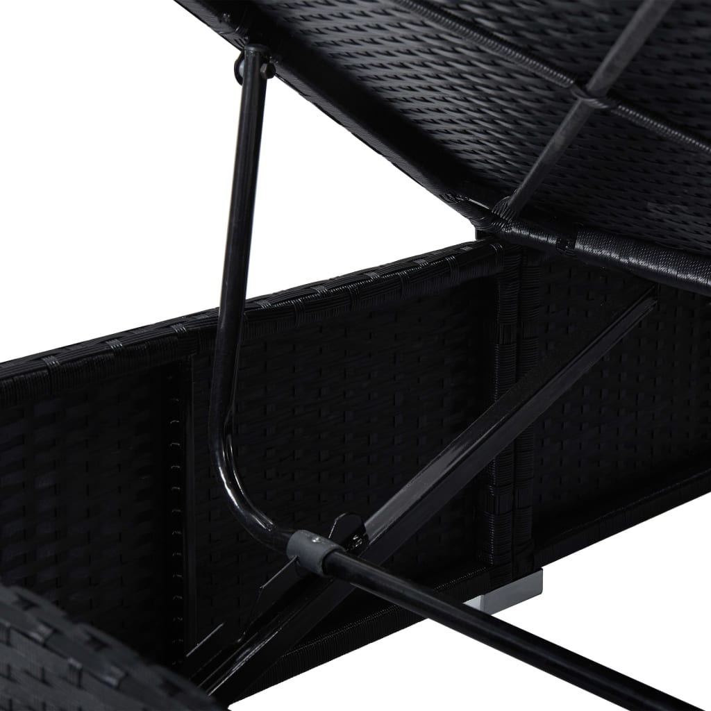 Sonnenliege Mit Sonnenschutz Und Auflage Poly Rattan