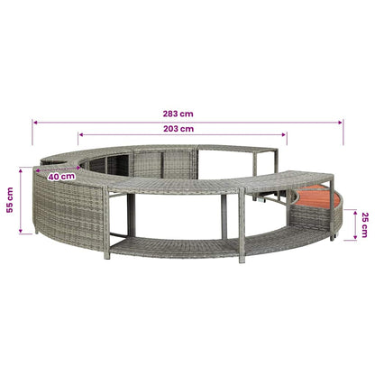 Whirlpool-Umrandung Poly Rattan