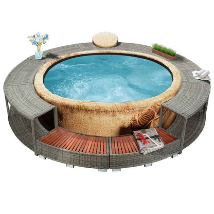 Whirlpool-Umrandung Poly Rattan
