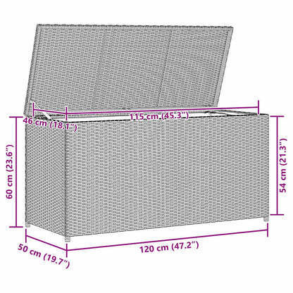 Garten-Auflagenbox 120X50X60 Cm Poly Rattan