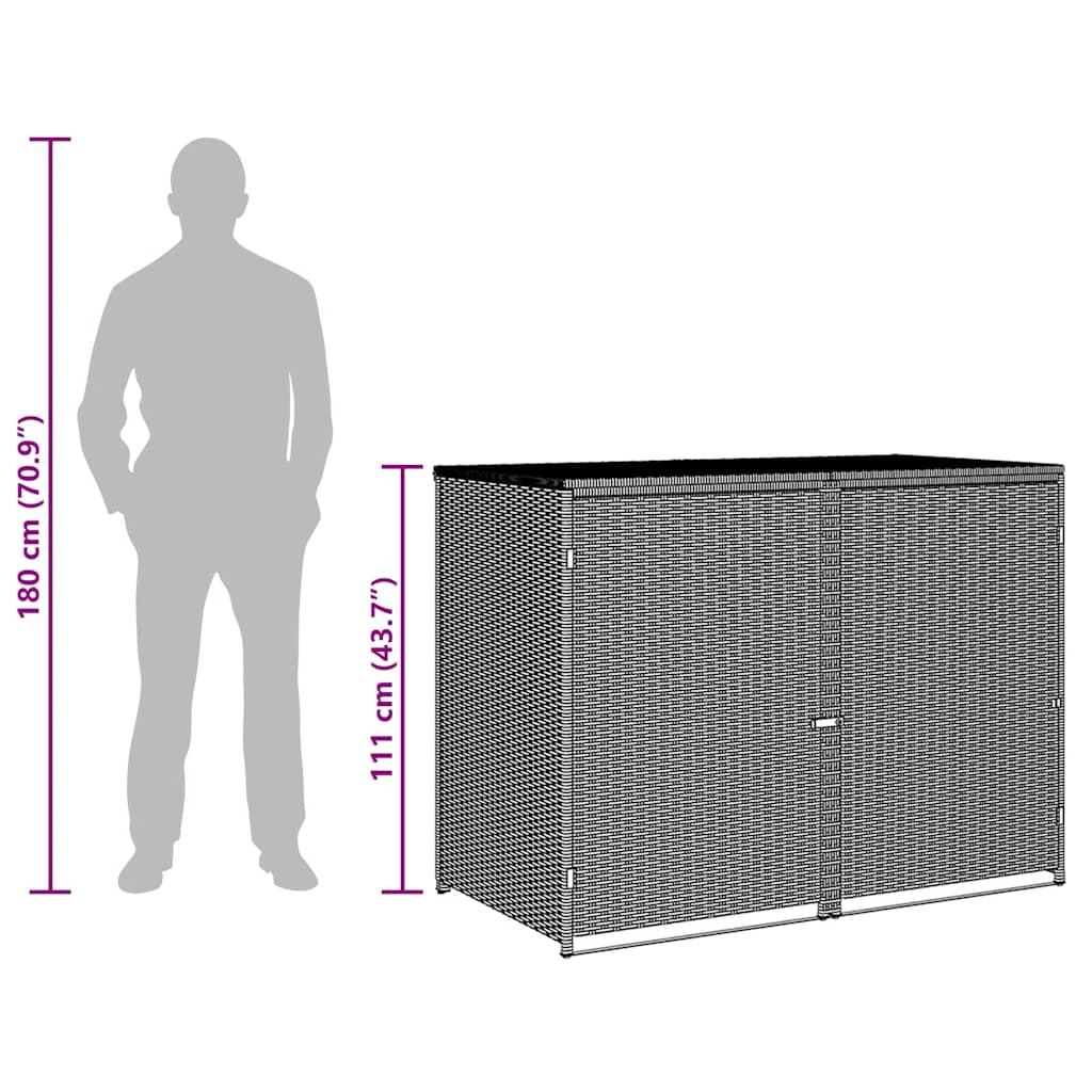 Mülltonnenbox Für 2 Tonnen Poly Rattan 148×77×111 Cm