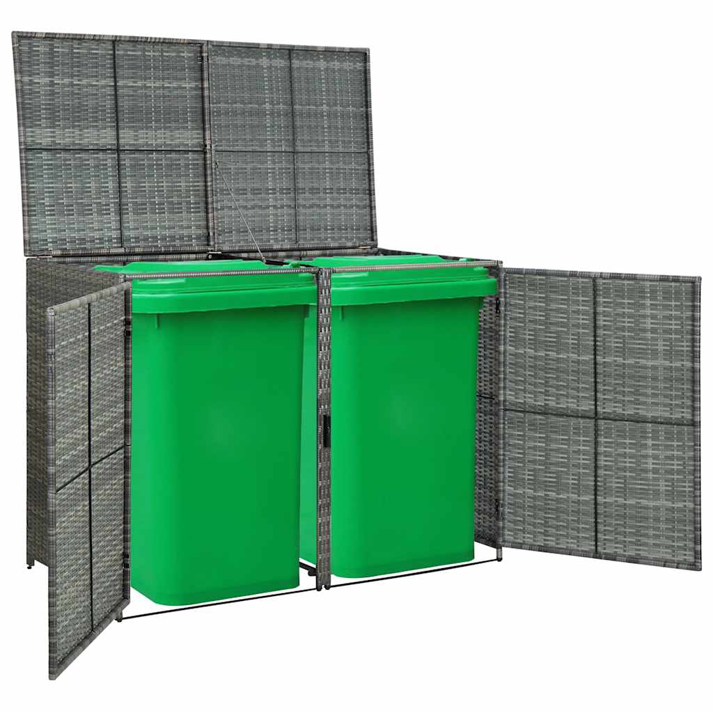 Mülltonnenbox Für 2 Tonnen Poly Rattan 148×77×111 Cm