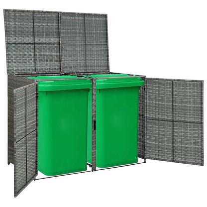Mülltonnenbox Für 2 Tonnen Poly Rattan 148×77×111 Cm