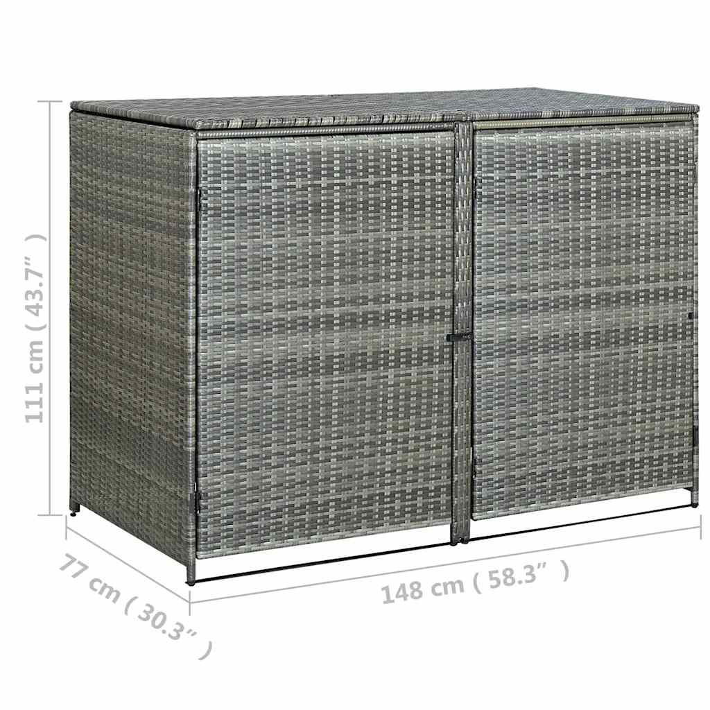 Mülltonnenbox Für 2 Tonnen Poly Rattan 148×77×111 Cm