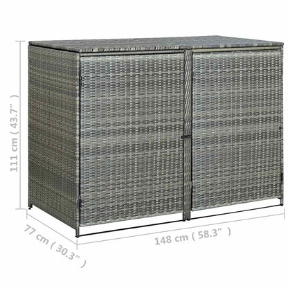 Mülltonnenbox Für 2 Tonnen Poly Rattan 148×77×111 Cm