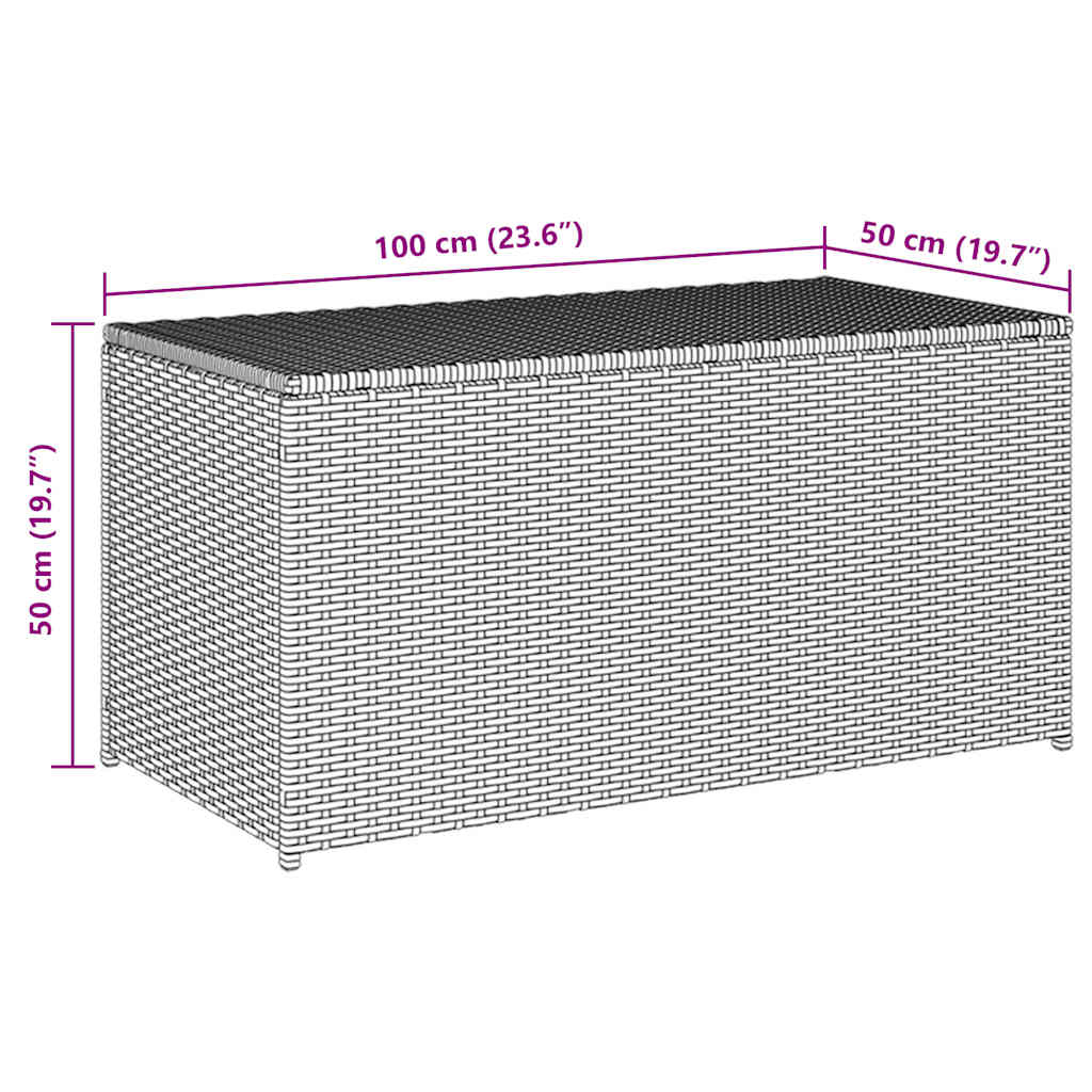 Gartenbox Poly Rattan 100X50X50 Cm