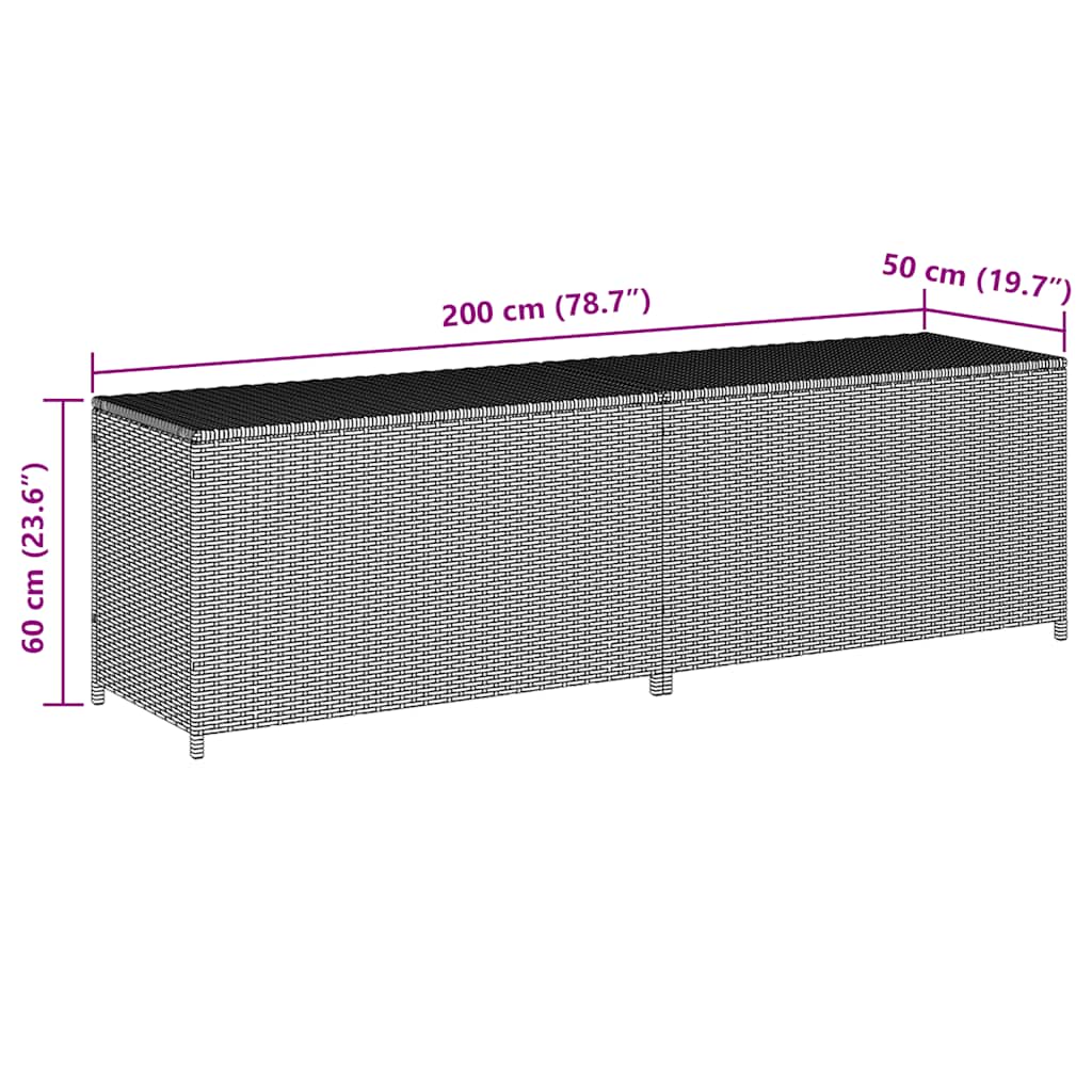 Gartenbox Poly Rattan 200X50X60 Cm