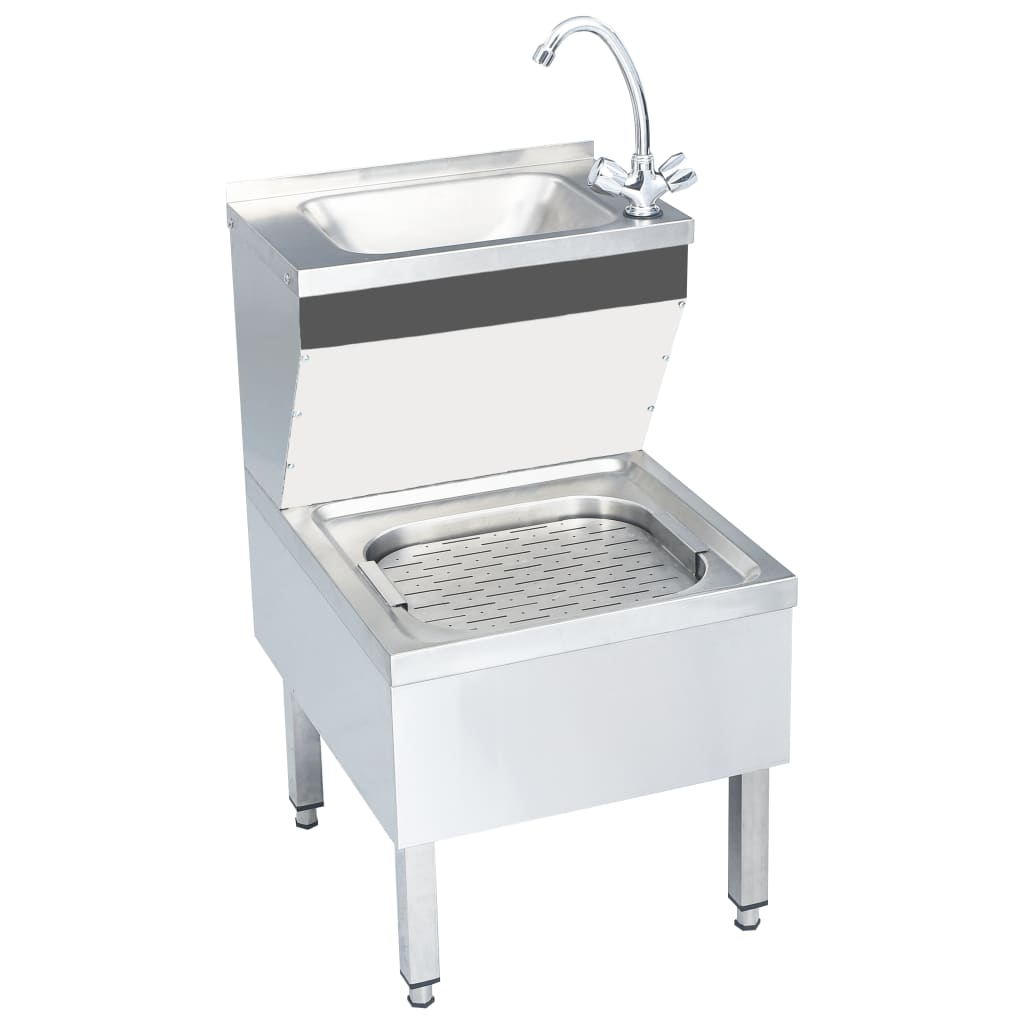 Gastro-Handwaschbecken Mit Wasserhahn Freistehend Edelstahl