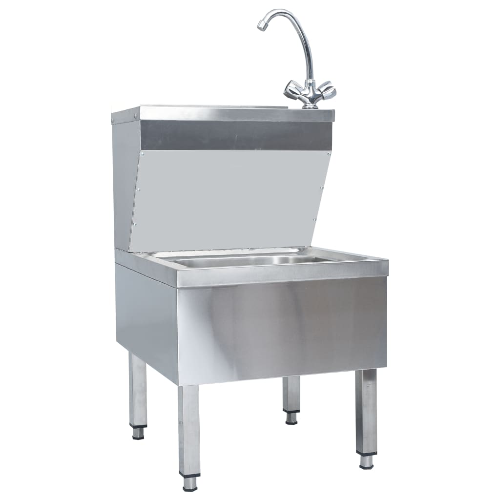 Gastro-Handwaschbecken Mit Wasserhahn Freistehend Edelstahl