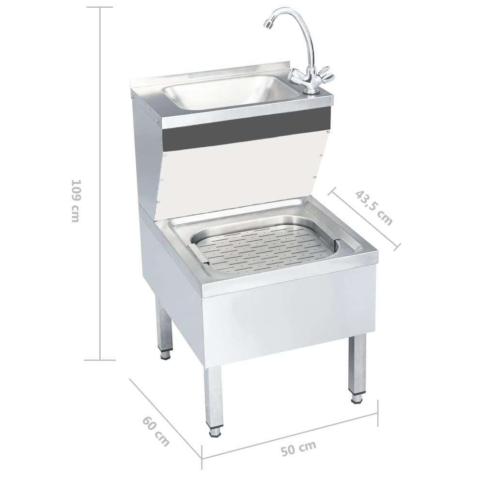 Gastro-Handwaschbecken Mit Wasserhahn Freistehend Edelstahl