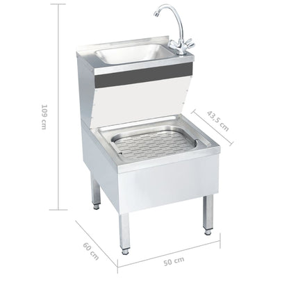 Gastro-Handwaschbecken Mit Wasserhahn Freistehend Edelstahl