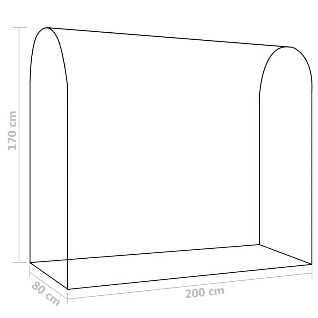 Gewächshaus Mit Reißverschluss-Tür 200 X 80 X 170 Cm Dunkelgrün