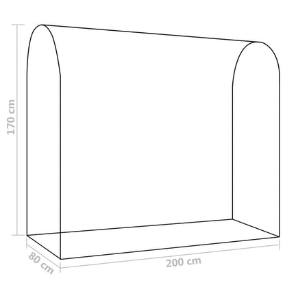 Gewächshaus Mit Reißverschluss-Tür 200 X 80 X 170 Cm Dunkelgrün