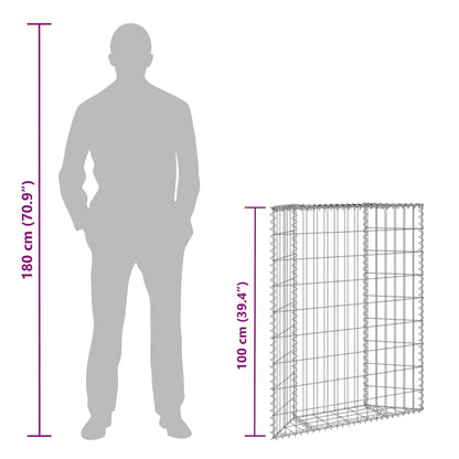 Gabionen-Hochbeet Trapezform Verzinkter Stahl