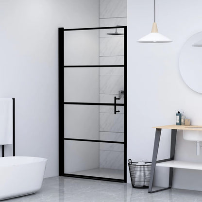 Duschtür Hartglas 81×195 Cm Schwarz
