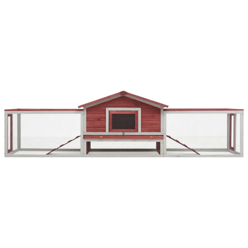 Kaninchenstall 310X70X87 Cm Kiefer & Tanne Massivholz